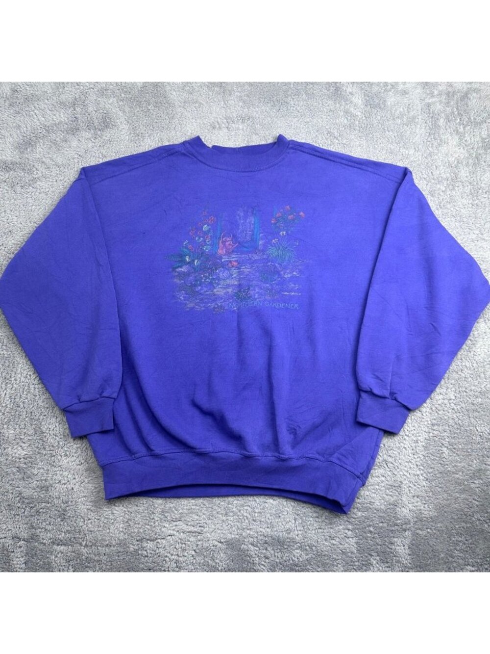 Northern Reflections Sweatshirt Womens XL Purple Northern Gardener Vintage 90s
